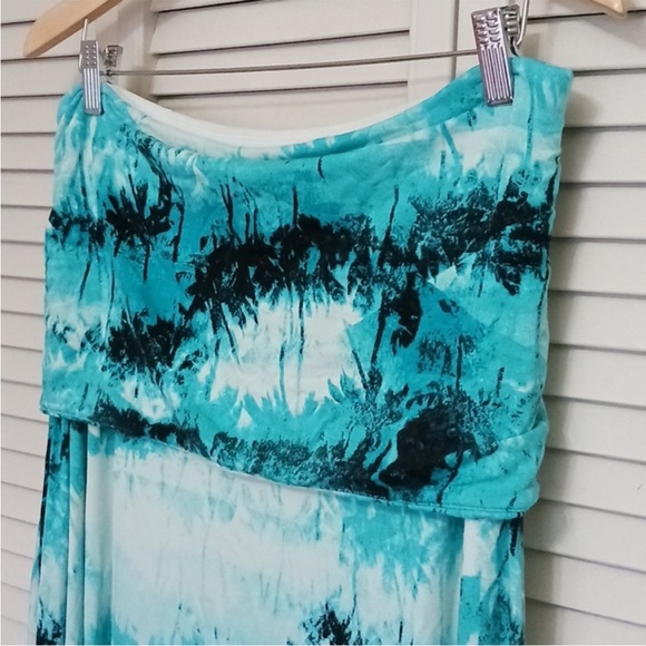 Ricki's Strapless Convertable Maxi Dress, Blue Tie Dye, Size Lange - Picture 3 of 5
